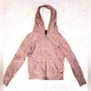 American Eagle Outfitters Heathered Pink Sherpa Lined Full Zip Hoodie Size M